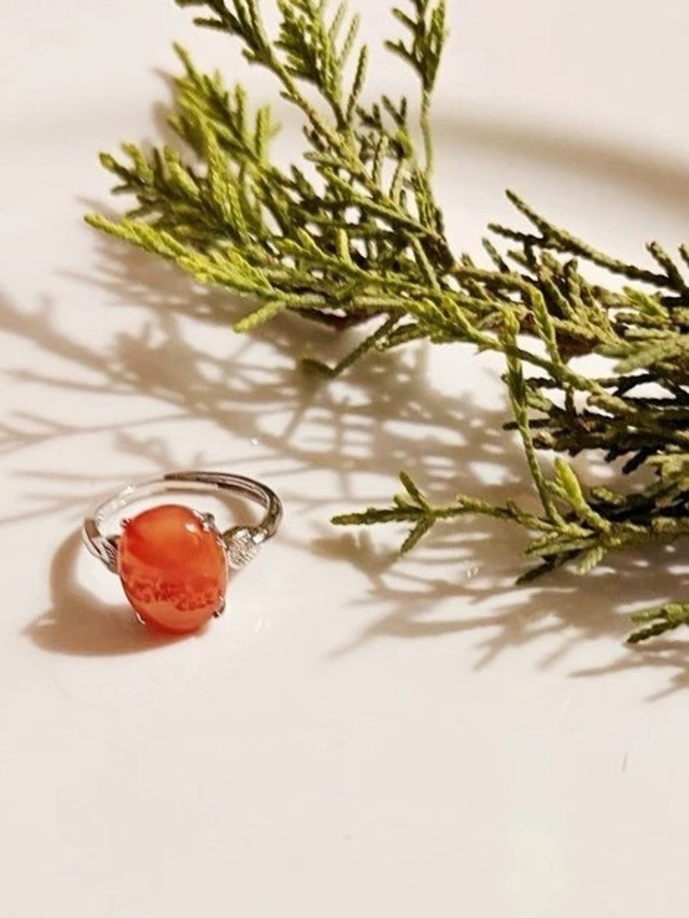 Orange Cabochon Statement Ring Like New